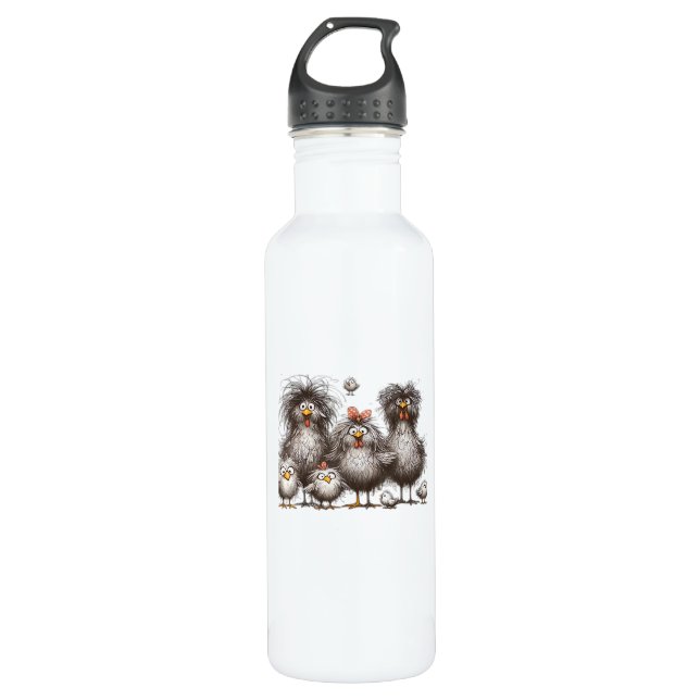 Funny Chicken Classic Retro Style 710 Ml Water Bottle (Front)