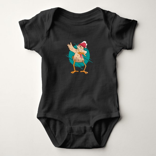 Funny Chicken Dance Baby Bodysuit (Front)
