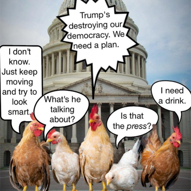 Funny Chicken Democrats Political Humour T-Shirt (Creator Uploaded)