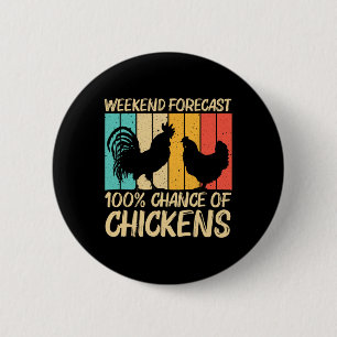 Funny Chicken Design For Men Women Farm Farmer Chi 6 Cm Round Badge