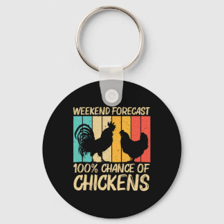 Funny Chicken Design For Men Women Farm Farmer Chi Key Ring