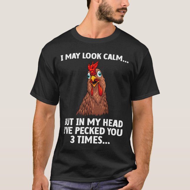 Funny Chicken Design Poultry Chicken Farmer T-Shirt (Front)