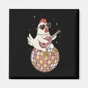 Funny Chicken Disco Dancing Ll Groovy Retro 80s Co Magnet