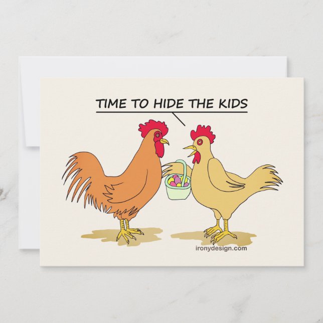 Funny Chicken Easter Egg Hunt Cartoon Comic (Front)