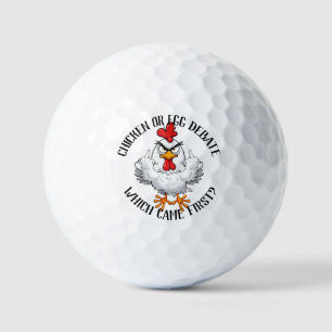 Funny Chicken Egg Debate Personalised Golf Balls