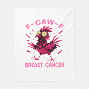Funny Chicken F-Caw-F Breast Cancer Awareness Vint Fleece Blanket