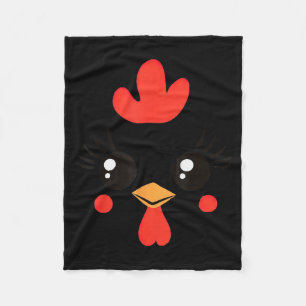 Funny Chicken Face Halloween  Fleece Blanket