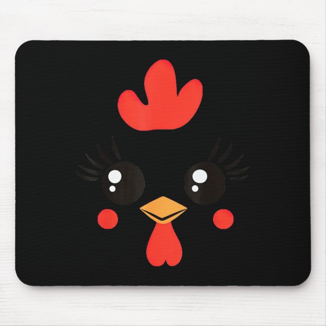 Funny Chicken Face Halloween  Mouse Pad (Front)