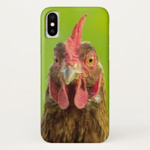 Funny Chicken Face on Green Case-Mate iPhone Case