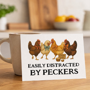 Funny Chicken Farm Girl Pun Postcard