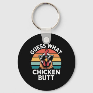 Funny Chicken Farmer Farming Guess What Chicken Bu Key Ring