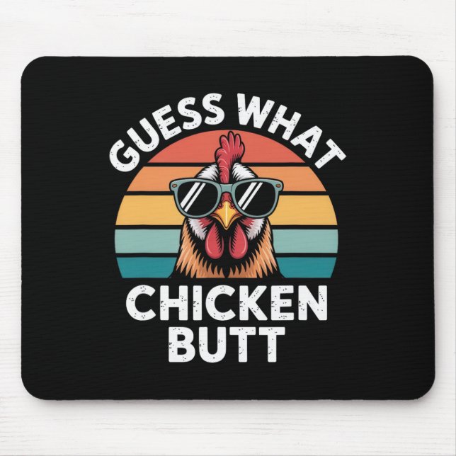 Funny Chicken Farmer Farming Guess What Chicken Bu Mouse Pad (Front)