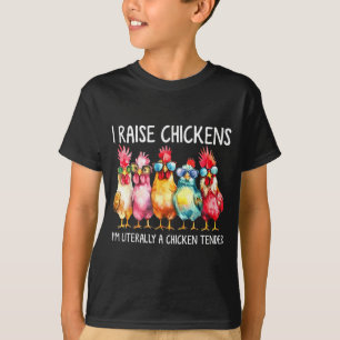 Funny Chicken Farmer Gift – I Raise Chickens Humor T-Shirt