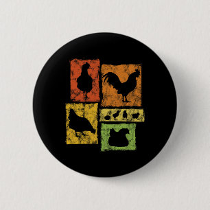Funny Chicken Farmer Graphic I Love Chickens Men W 6 Cm Round Badge