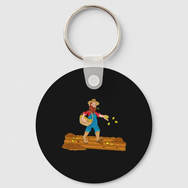 Funny Chicken Farmer Quote Chick Lover Design _1  Key Ring (Front)