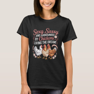 Funny Chicken Farmer Quote Farming Life for Women T-Shirt