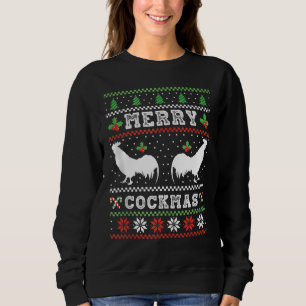 Funny Chicken Farming Merry Cockmas Sweatshirt