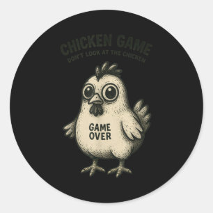 Funny Chicken Game Graphic Tee Men Women Teens Boy Classic Round Sticker