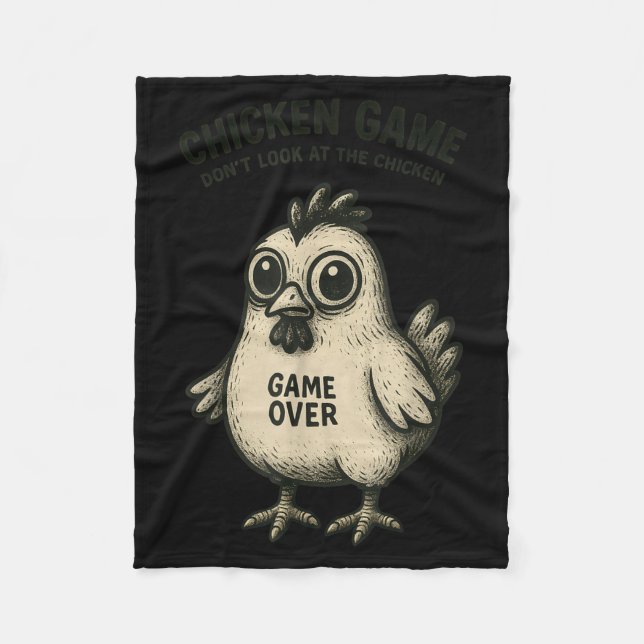 Funny Chicken Game Graphic Tee Men Women Teens Boy Fleece Blanket (Front)