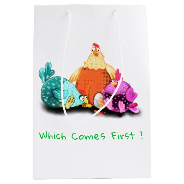 Funny Chicken Gift Bag - Custom Text (Front)