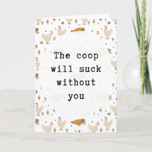 Funny Chicken Goodbye Card for Coworker