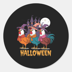 Funny Chicken Halloween Costume Spooky Season Chic Classic Round Sticker