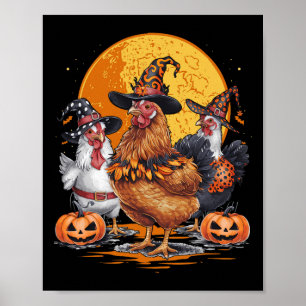 Funny Chicken Halloween Costume Spooky Season Chic Poster