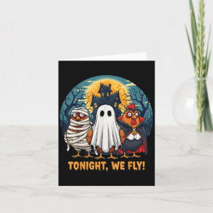 Funny Chicken Halloween Costume Tonight We Fly Card
