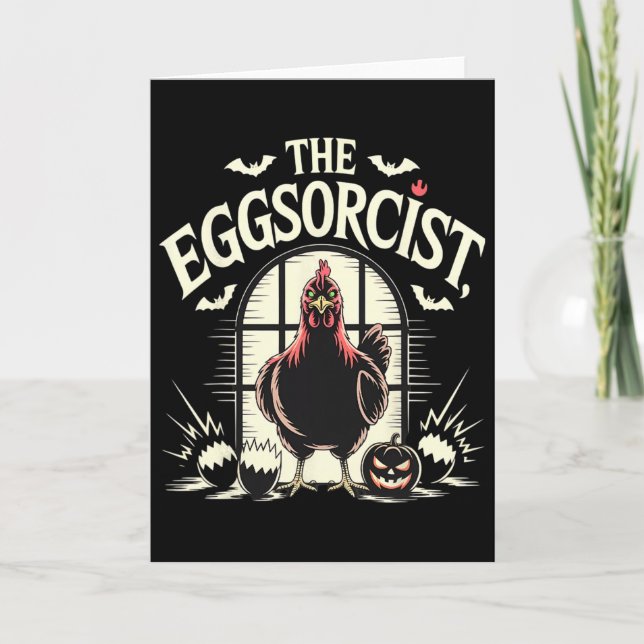 Funny Chicken Halloween Egg Party Costume  Card (Front)