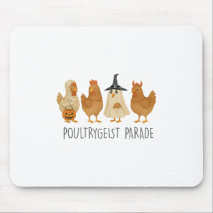 Funny Chicken Halloween, Spooky Chicken Poultrygei Mouse Pad