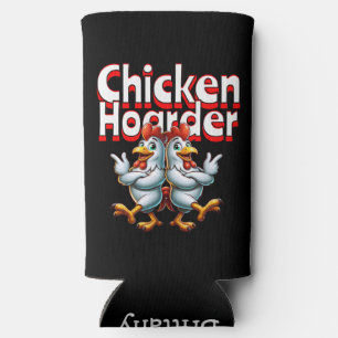 Funny Chicken Hoarder Personalised Seltzer Can Cooler