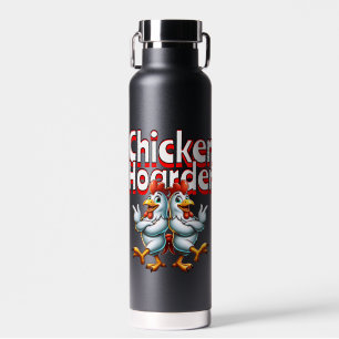Funny Chicken Hoarder Personalised Water Bottle
