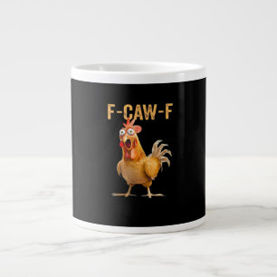 Funny Chicken Humor F-Caw-F  Large Coffee Mug