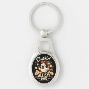 Funny Chicken Humour Rustic Farm Life Key Ring