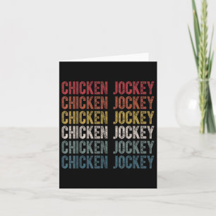 Funny Chicken Jockey Stacked Repeat Font Fun Gag M Card