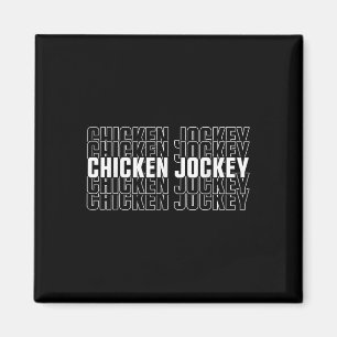 Funny Chicken Jockey Stacked Repeat Font Fun Gag M Magnet
