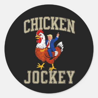 Funny Chicken Jockey Trump Classic Round Sticker