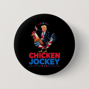 Funny Chicken Jockey Trump Meme 6 Cm Round Badge