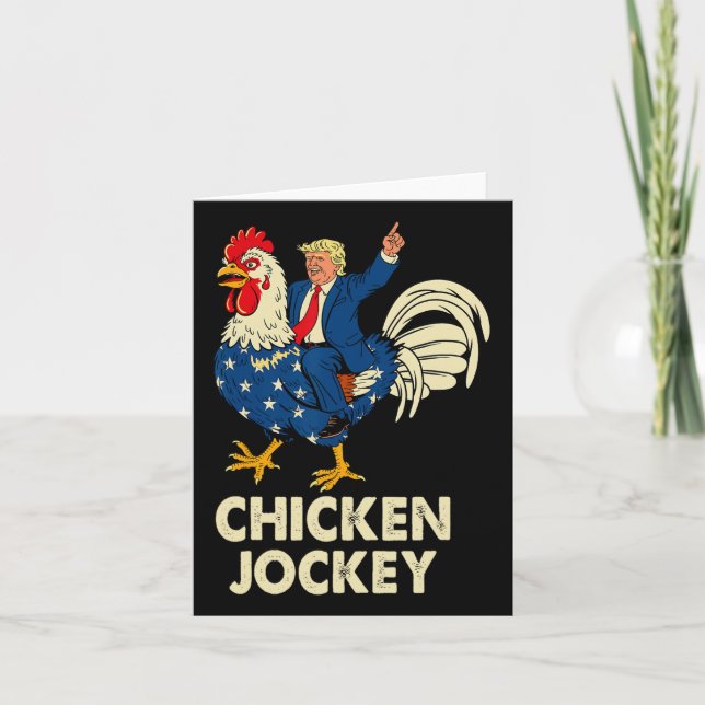 Funny Chicken Jockey Trump Meme For Men Women  Card (Front)