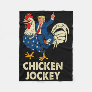 Funny Chicken Jockey Trump Meme For Men Women  Fleece Blanket