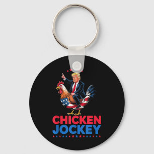 Funny Chicken Jockey Trump Meme  Key Ring