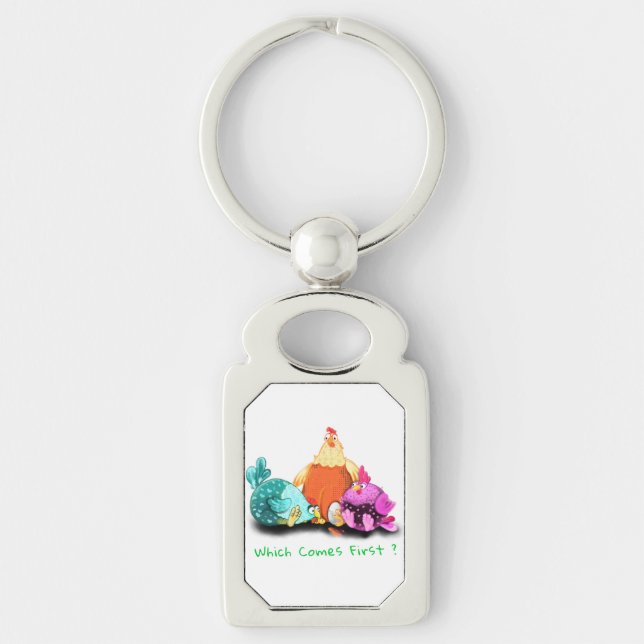 Funny Chicken Keychain - Custom Text (Front)