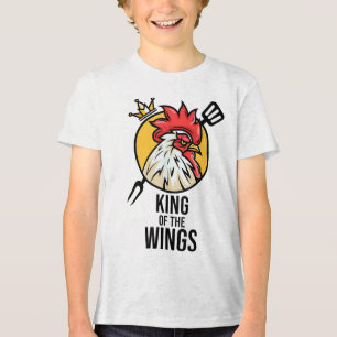 Funny Chicken King Wings Fans Bbq Drumstick Gift F Tri-Blend Shirt