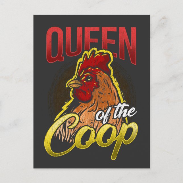 Funny Chicken Lady Animal Hen Farming Postcard (Front)