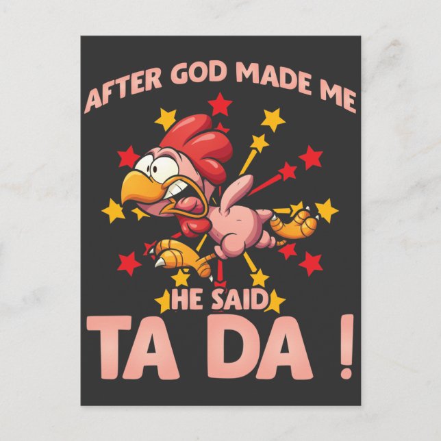 Funny Chicken Lady Crazy Hen Farming Woman Postcard (Front)