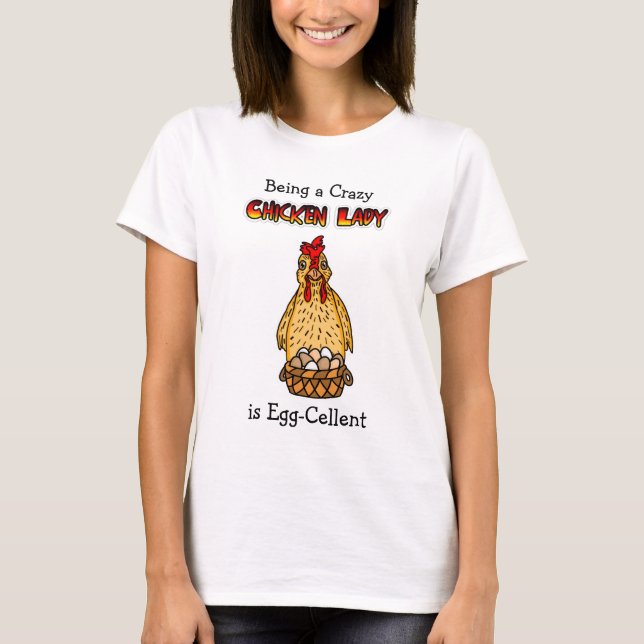 Funny Chicken Lady Humour T-Shirt (Front)