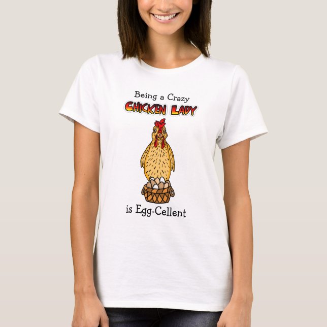 Funny Chicken Lady Humour T-Shirt (Front)