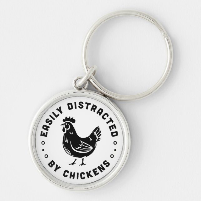 Funny chicken lover farm life quotes key ring (Front)