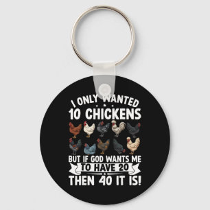 Funny Chicken Lover Farming Men Women Poultry Farm Key Ring