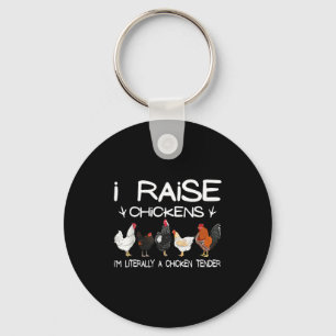Funny Chicken Lover Gift – I Raise Chickens Farm Q Key Ring